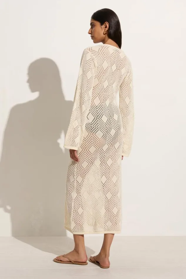 Women Faithfull The Brand Dresses Serena Pointelle Knit Dress Off White