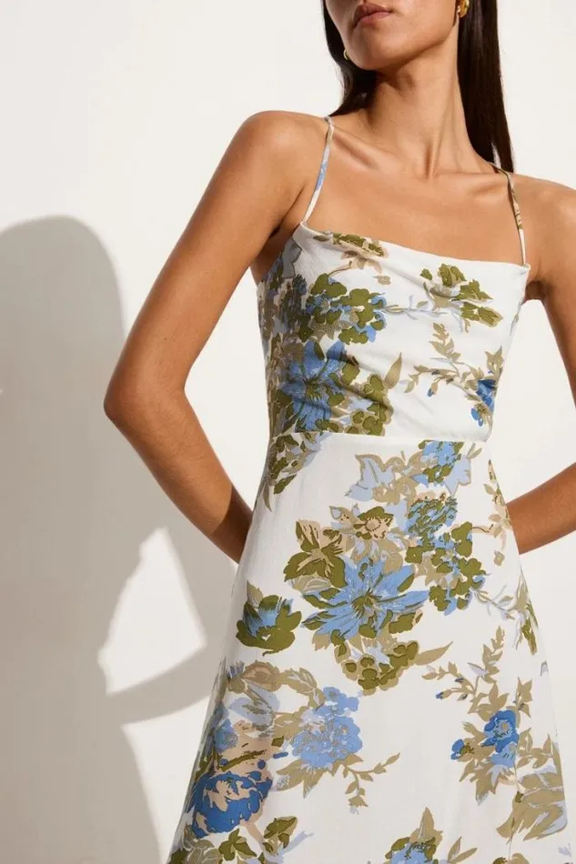 Women Faithfull The Brand Mini Dresses Murano Mini Dress Escala Floral Ivory