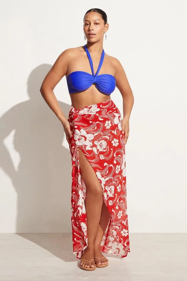 Women Faithfull The Brand Skirts and Shorts Lulu Maxi Skirt Camara Floral Print Red 8211 Final Sale
