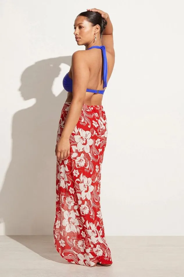 Women Faithfull The Brand Skirts and Shorts Lulu Maxi Skirt Camara Floral Print Red 8211 Final Sale