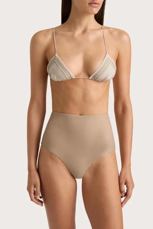 Women Faithfull The Brand Swim Elea Bikini Top Futura Stripe Taupe