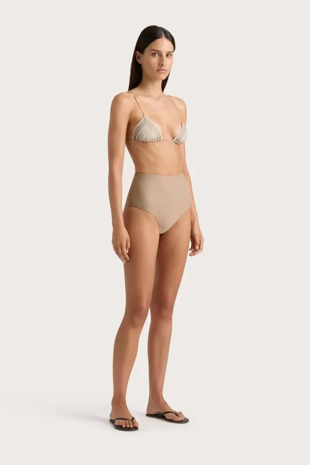 Women Faithfull The Brand Swim Elea Bikini Top Futura Stripe Taupe