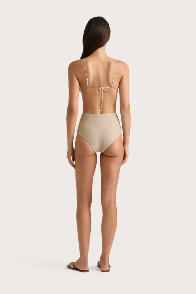 Women Faithfull The Brand Swim Elea Bikini Top Futura Stripe Taupe
