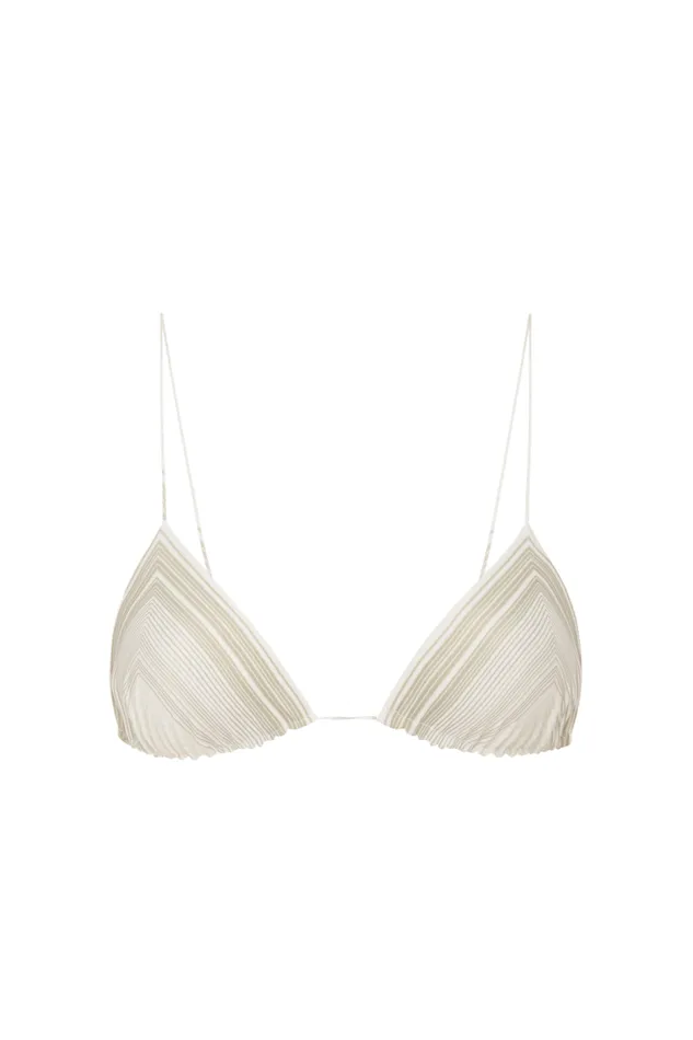 Women Faithfull The Brand Swim Elea Bikini Top Futura Stripe Taupe