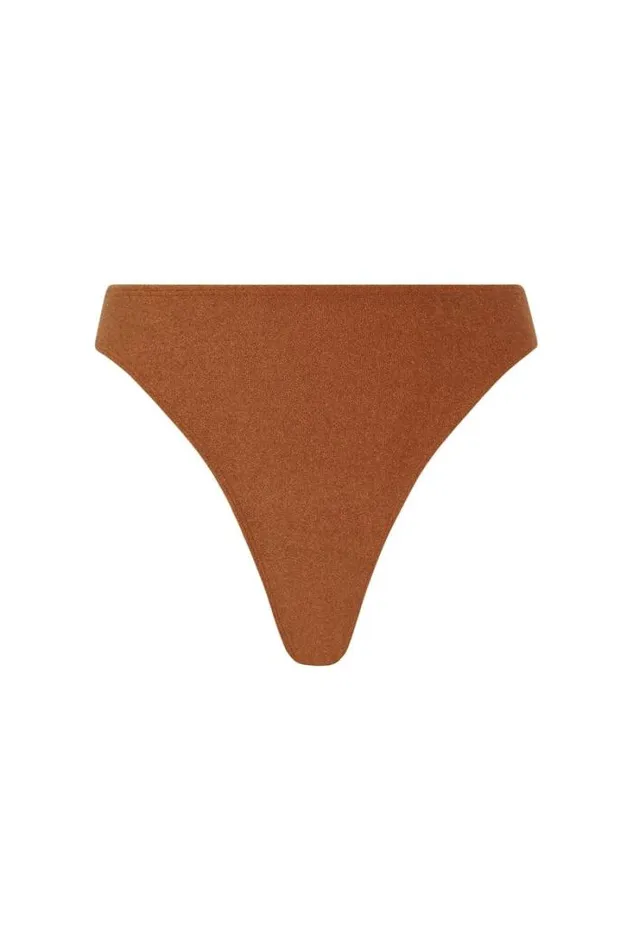 Women Faithfull The Brand Swim Palmero Bikini Bottoms Cocoa Towelling 8211 Final Sale