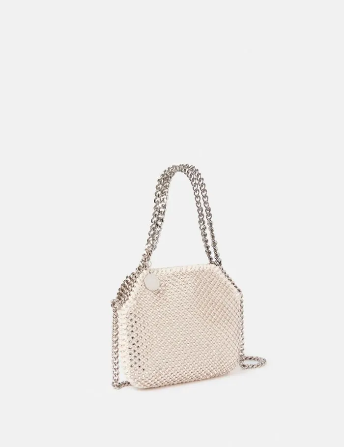 Women Falabella Crystal Mesh Mini Tote Bag Almond Stella McCartney Mini Bags And Clutches Women Falabella Crystal Mesh Mini Tote Bag Almond Stella McCartney Mini Bags And Clutches
