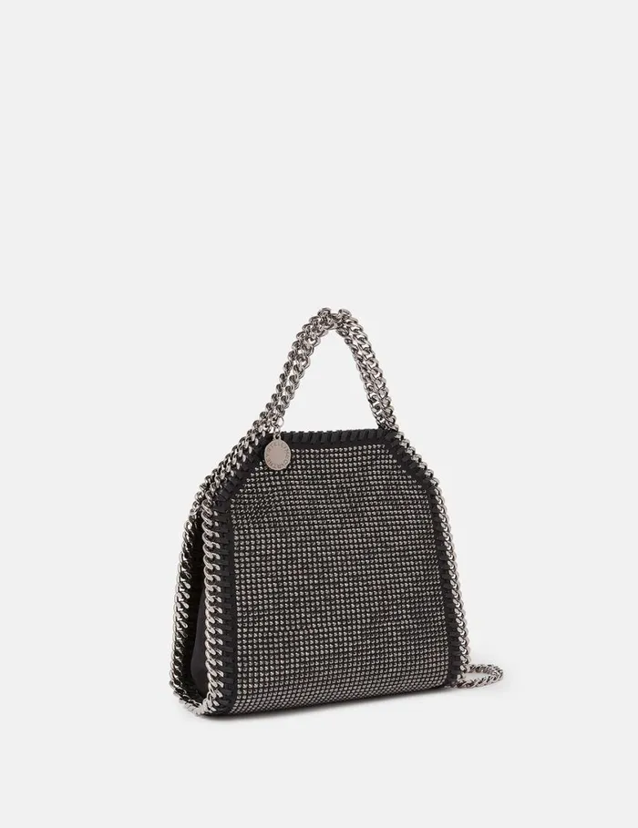 Women Falabella Crystal Mesh Mini Tote Bag Black Stella McCartney Tote Bags Women Falabella Crystal Mesh Mini Tote Bag Black Stella McCartney Tote Bags