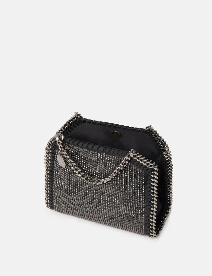 Women Falabella Crystal Mesh Mini Tote Bag Black Stella McCartney Tote Bags Women Falabella Crystal Mesh Mini Tote Bag Black Stella McCartney Tote Bags