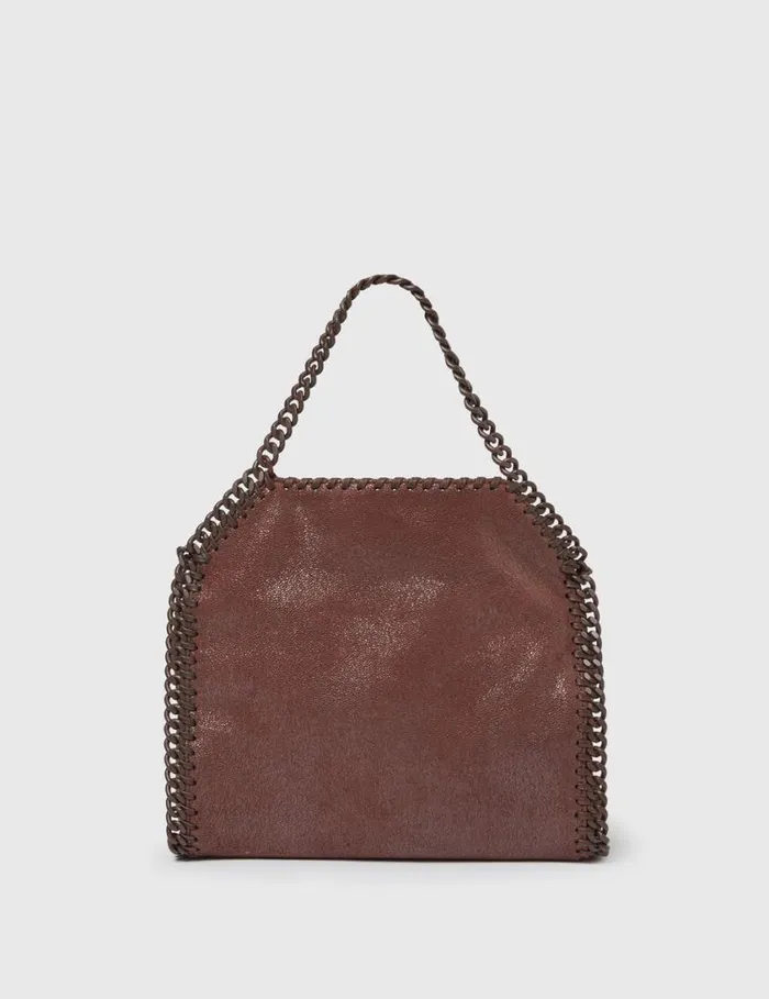Women Falabella Mini Enamel Tote Bag Mahogany Stella McCartney TopHandle Bags Women Falabella Mini Enamel Tote Bag Mahogany Stella McCartney TopHandle Bags
