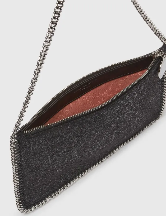 Women Falabella Pochette Shoulder Bag Black Stella McCartney Iconic Falabella Women Falabella Pochette Shoulder Bag Black Stella McCartney Iconic Falabella