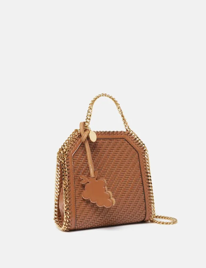 Women Falabella Woven Tiny Tote Bag Tan Brown Stella McCartney TopHandle Bags Women Falabella Woven Tiny Tote Bag Tan Brown Stella McCartney TopHandle Bags