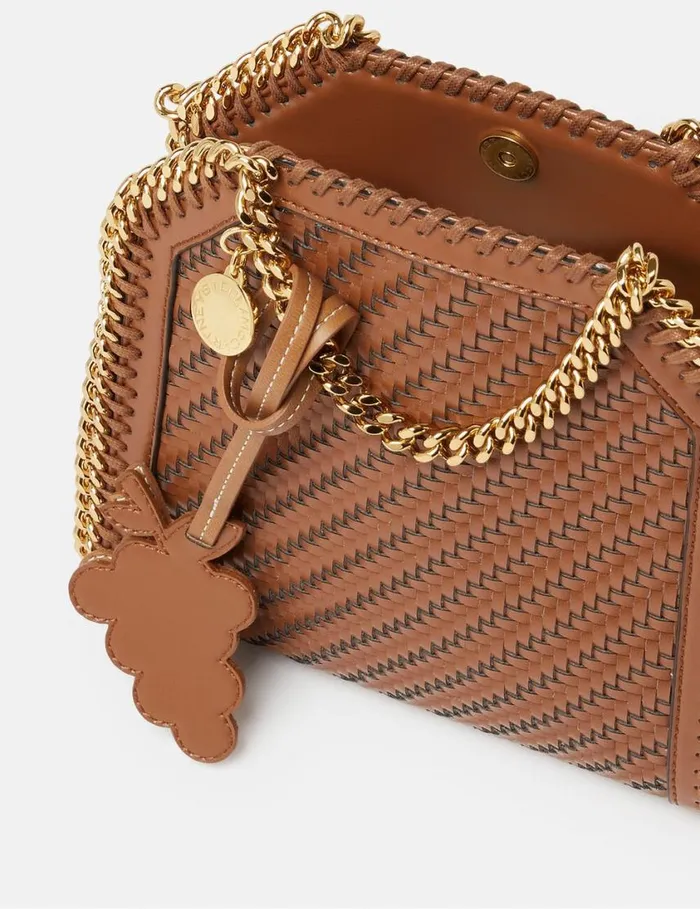 Women Falabella Woven Tiny Tote Bag Tan Brown Stella McCartney TopHandle Bags Women Falabella Woven Tiny Tote Bag Tan Brown Stella McCartney TopHandle Bags