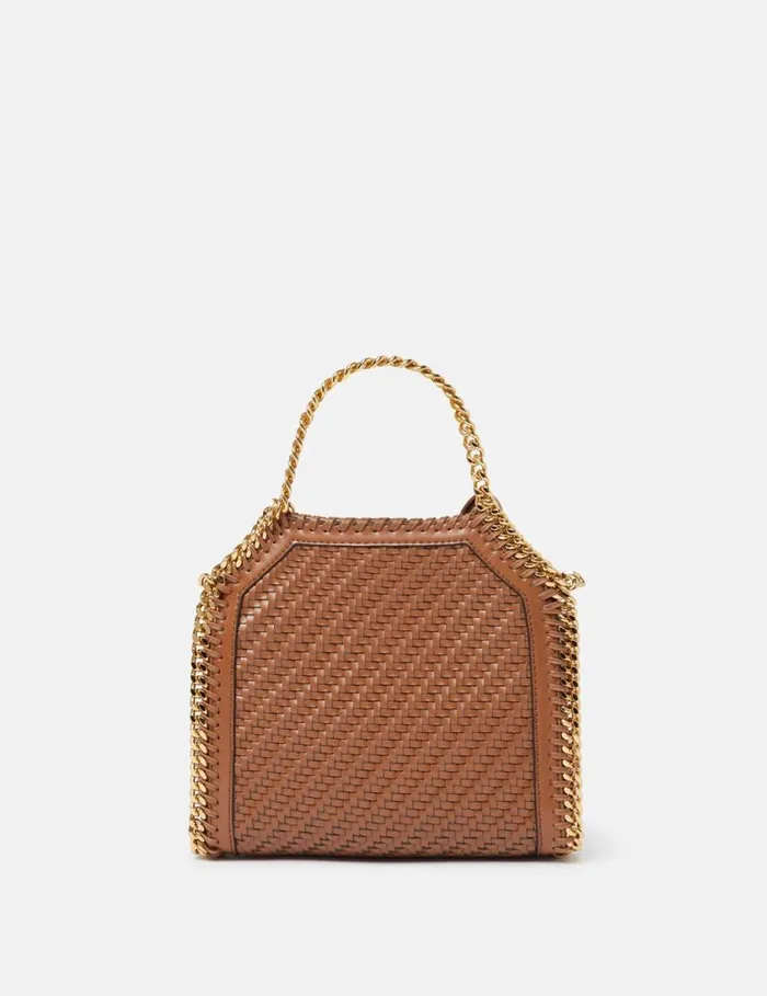 Women Falabella Woven Tiny Tote Bag Tan Brown Stella McCartney TopHandle Bags Women Falabella Woven Tiny Tote Bag Tan Brown Stella McCartney TopHandle Bags