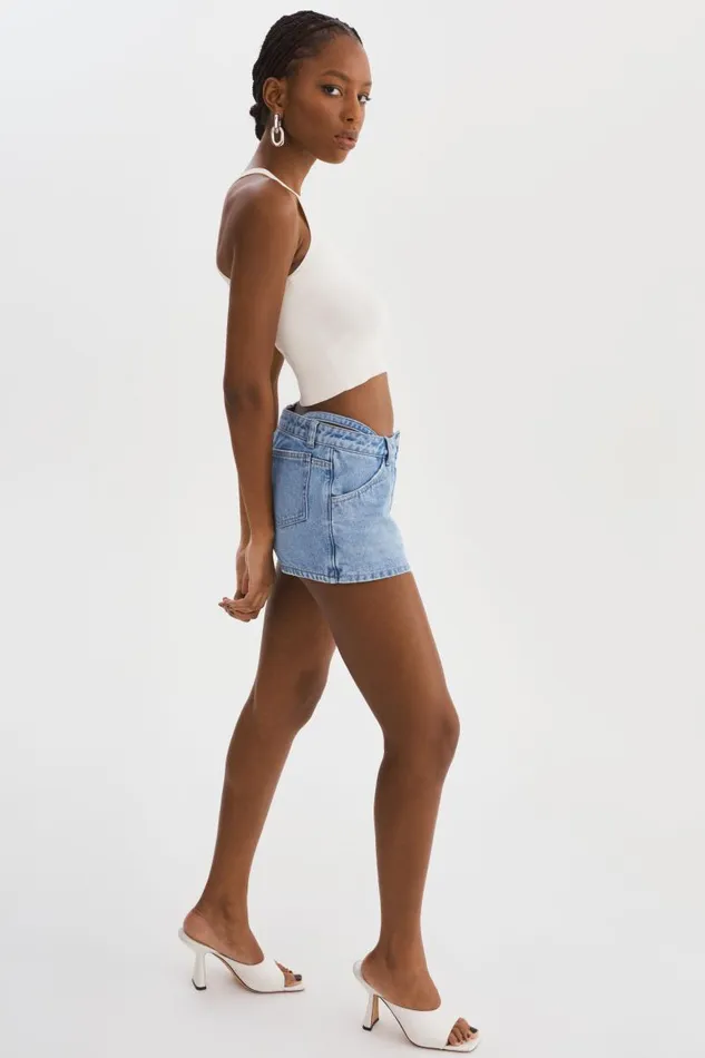 Women FANTINA Denim Skort Light Blue Wash LAMARQUE Skirts