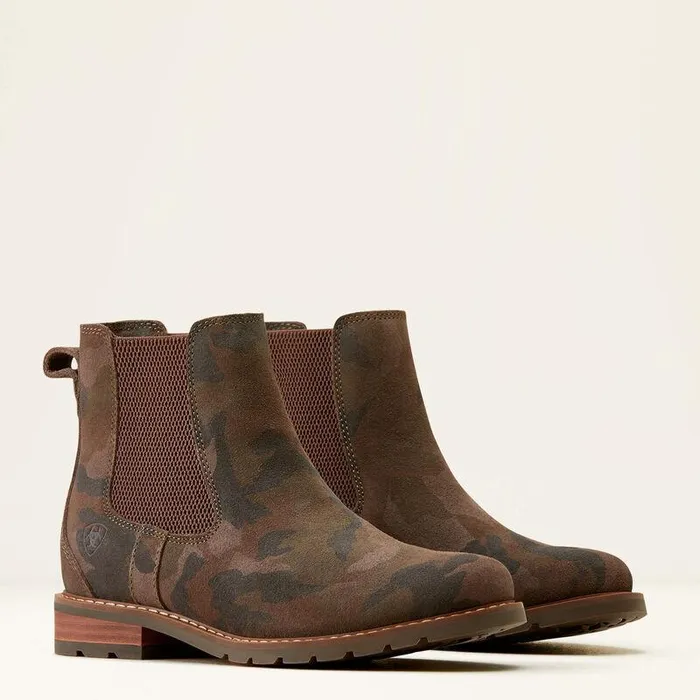Women Fashion Boots Ariat Wexford Chelsea Boot Camo Suede