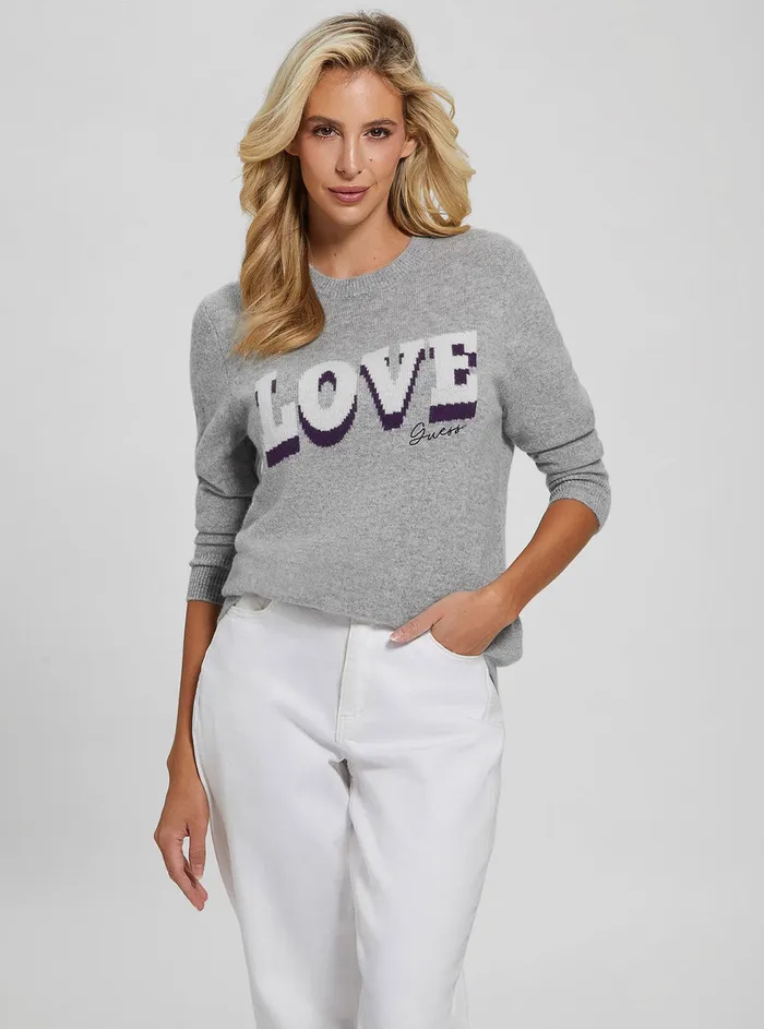 Women Fashion Tops GUESS Eco Grey Juliette Knit Top