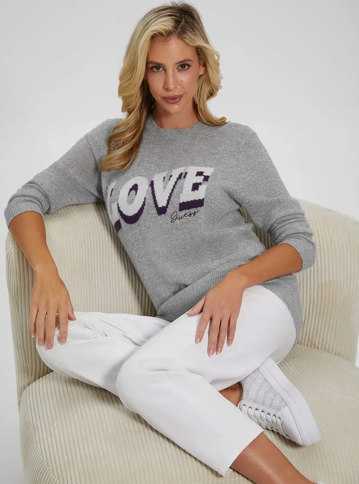 Women Fashion Tops GUESS Eco Grey Juliette Knit Top Women Fashion Tops GUESS Eco Grey Juliette Knit Top