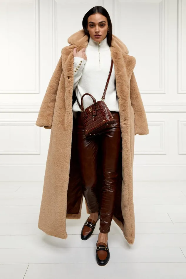 Women Faux Leather Skinny Jean Brown Holland Cooper Jeans