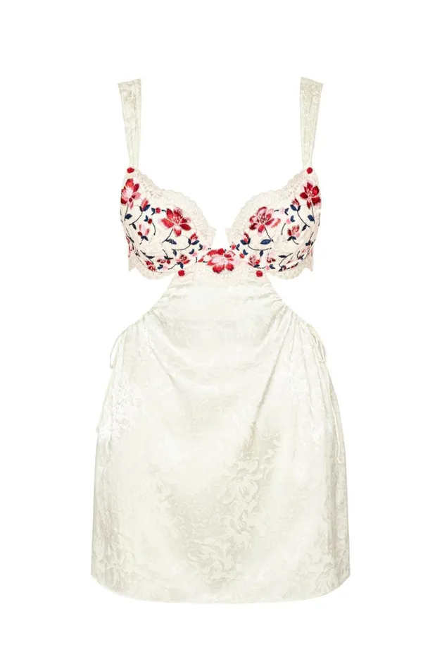 Women Festival Rose Slip Dress Ivory For Love and Lemons Lingerie