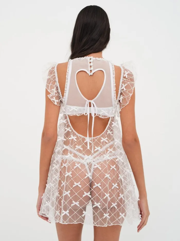 Women Fiorella Slip Dress White For Love and Lemons Lingerie