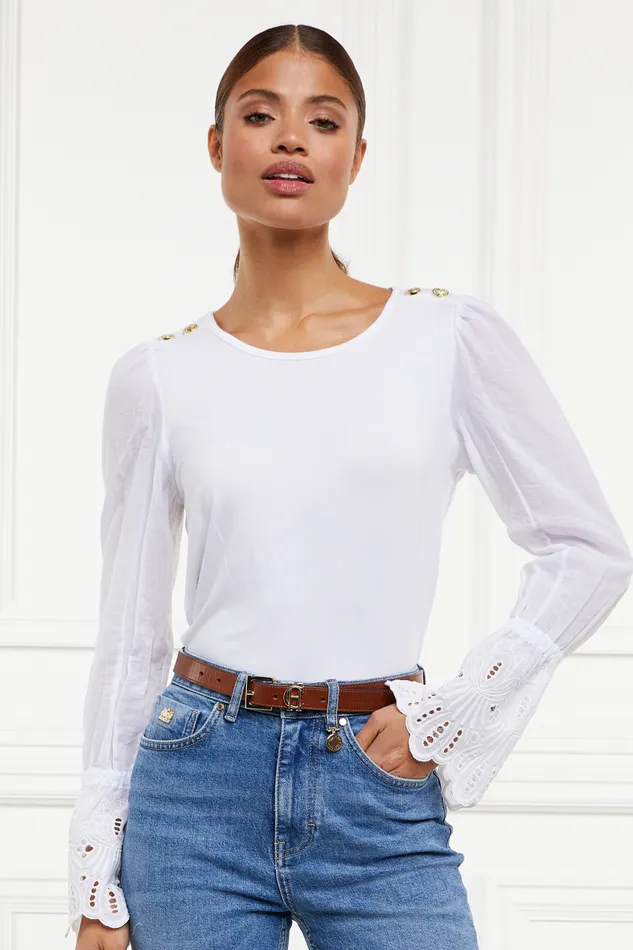 Women Francesca Jersey Blouse White Holland Cooper Shirts and Blouses Women Francesca Jersey Blouse White Holland Cooper Shirts and Blouses