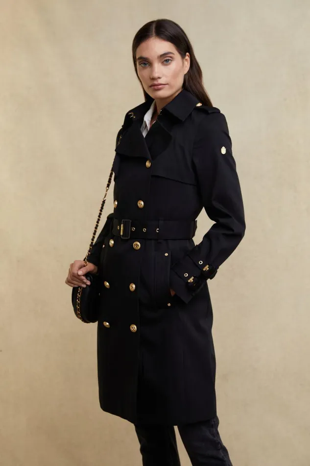 Women Gatcombe Trench Coat Black Holland Cooper Tailoring
