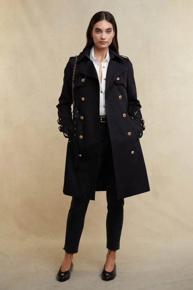 Women Gatcombe Trench Coat Black Holland Cooper Tailoring
