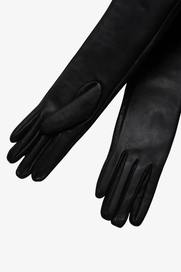 Women GISELE Long Leather Gloves Black LAMARQUE Other Women GISELE Long Leather Gloves Black LAMARQUE Other