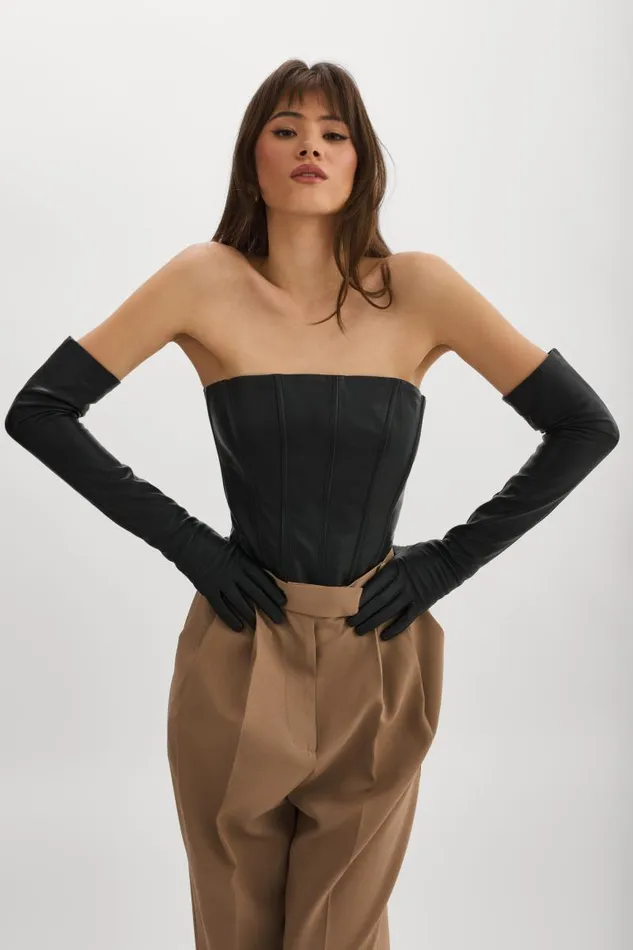 Women GISELE Long Leather Gloves Black LAMARQUE Other Women GISELE Long Leather Gloves Black LAMARQUE Other