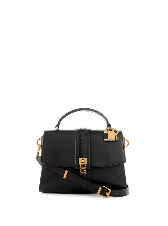 Women Half Flap GUESS Black Ginevra Crossbody Bag