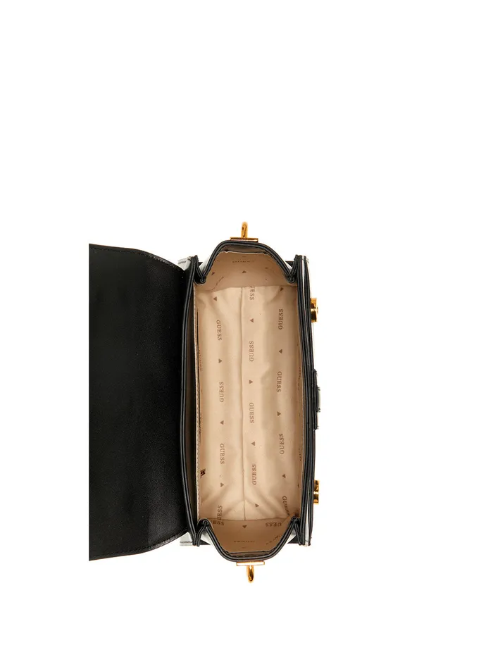 Women Half Flap GUESS Black Ginevra Crossbody Bag