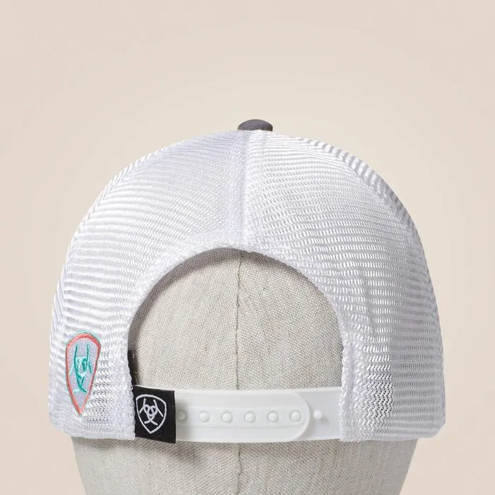 Women Hats and Caps Ariat Aztec Logo Snapback Cap Grey