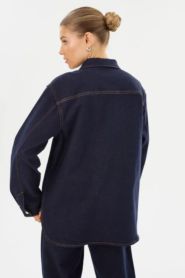 Women HAYA D Denim Shacket Dark Indigo LAMARQUE Shackets