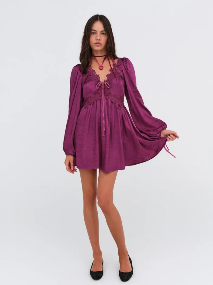 Women Henley Mini Dress Purple For Love and Lemons Dresses Women Henley Mini Dress Purple For Love and Lemons Dresses