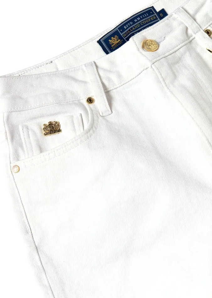 Women High Rise Denim Short Optic White Holland Cooper Shorts Women High Rise Denim Short Optic White Holland Cooper Shorts