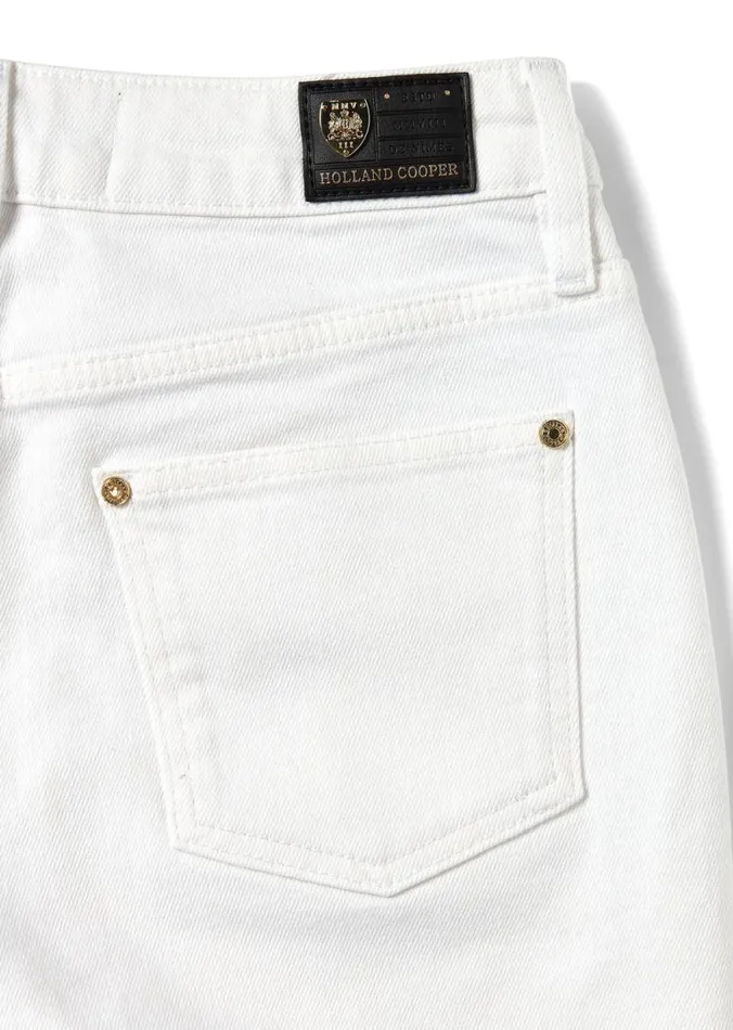 Women High Rise Denim Short Optic White Holland Cooper Shorts Women High Rise Denim Short Optic White Holland Cooper Shorts