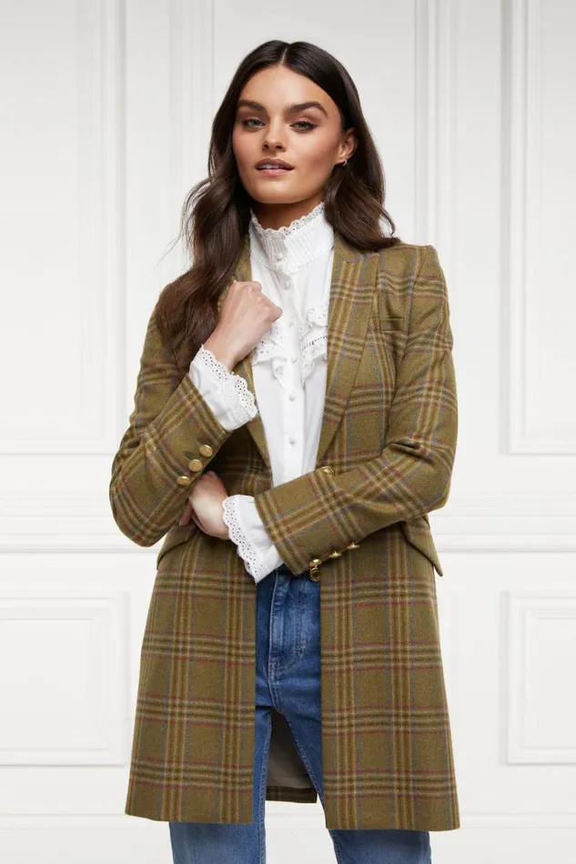 Women Highgrove Coat Avebury Green Check Holland Cooper Tailoring