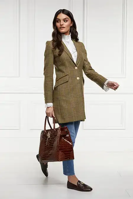 Women Highgrove Coat Avebury Green Check Holland Cooper Tailoring