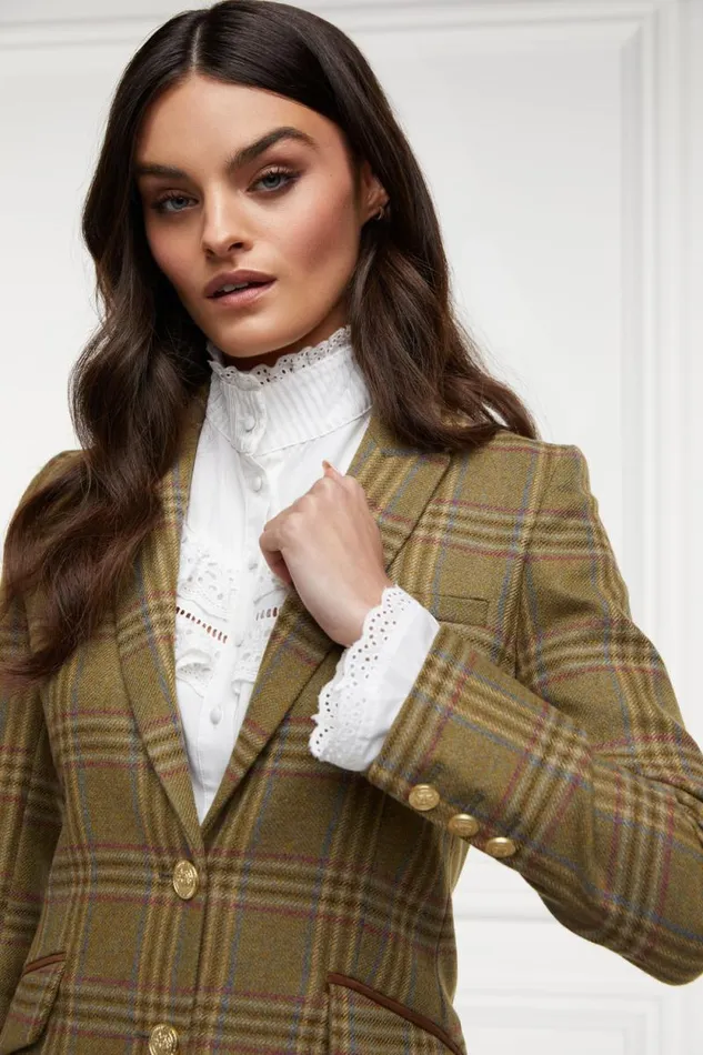 Women Highgrove Coat Avebury Green Check Holland Cooper Tailoring
