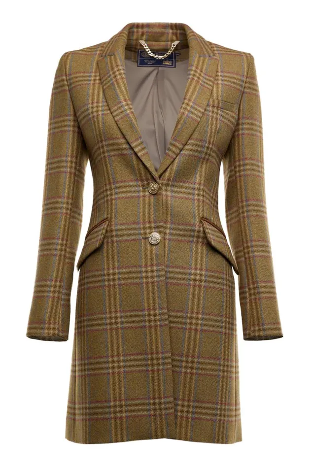 Women Highgrove Coat Avebury Green Check Holland Cooper Tailoring