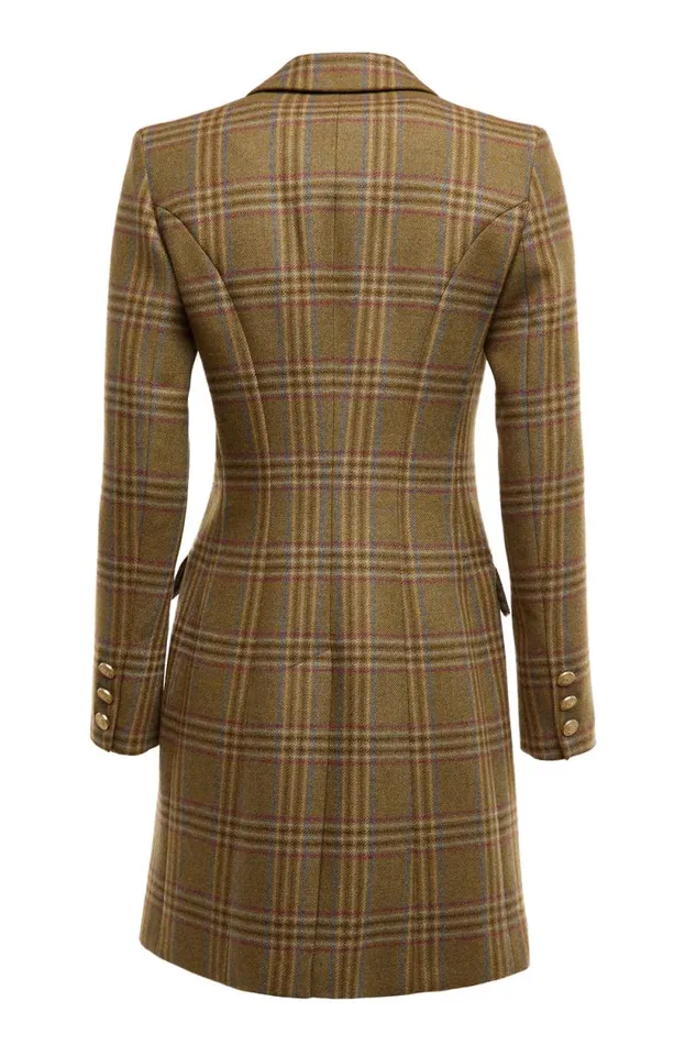 Women Highgrove Coat Avebury Green Check Holland Cooper Tailoring