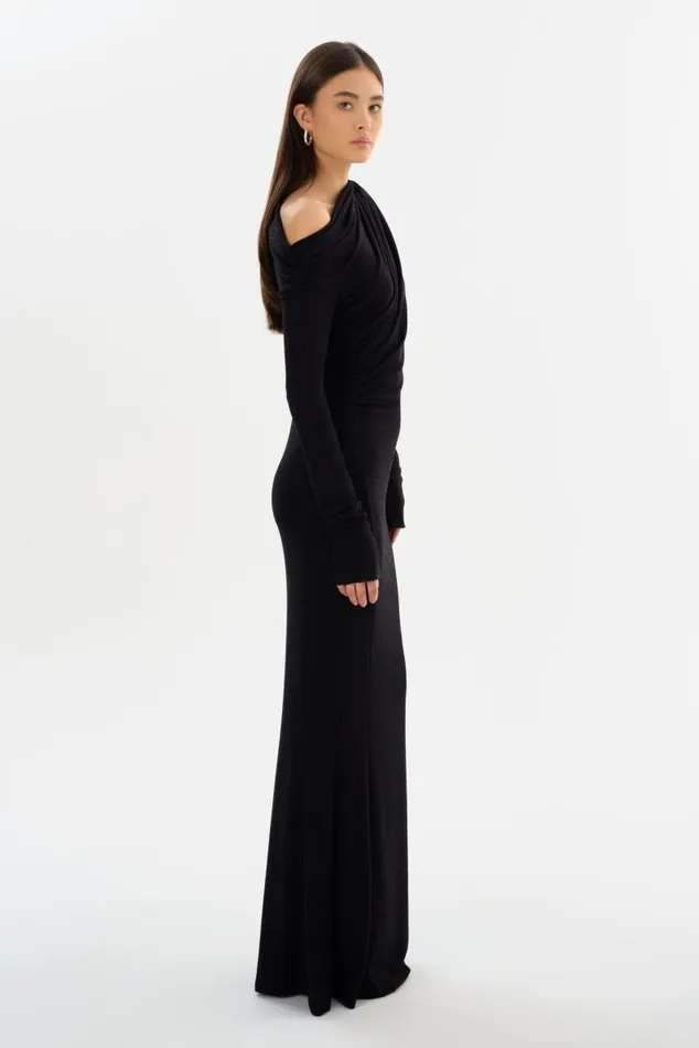 Women INIALA Lurex Knit Maxi Dress Black LAMARQUE Dresses