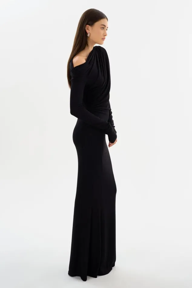 Women INIALA Lurex Knit Maxi Dress Black LAMARQUE Dresses