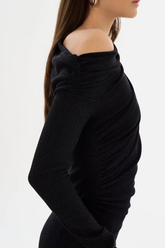 Women INIALA Lurex Knit Maxi Dress Black LAMARQUE Dresses