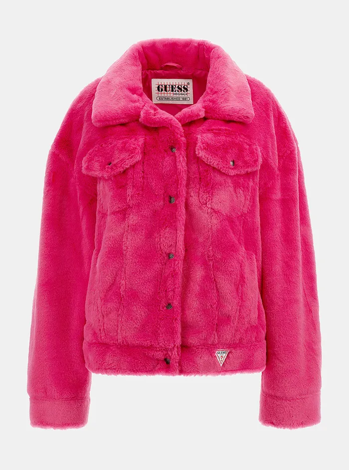 Women Jackets and Coats GUESS Guess Originals Berry Kelly Faux Fur Jacket