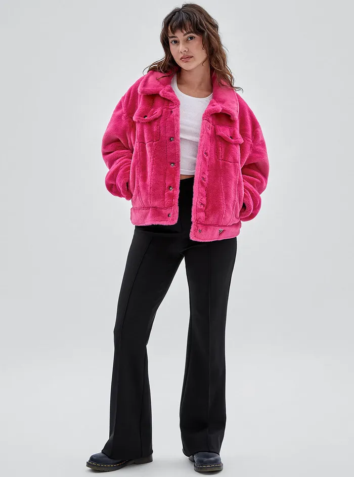 Women Jackets and Coats GUESS Guess Originals Berry Kelly Faux Fur Jacket