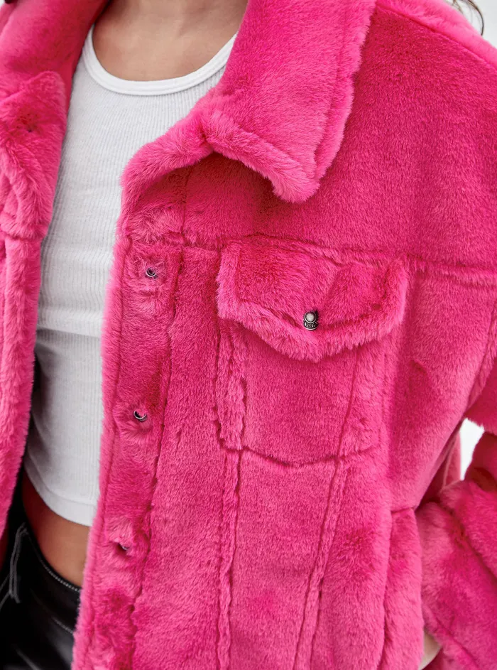 Women Jackets and Coats GUESS Guess Originals Berry Kelly Faux Fur Jacket