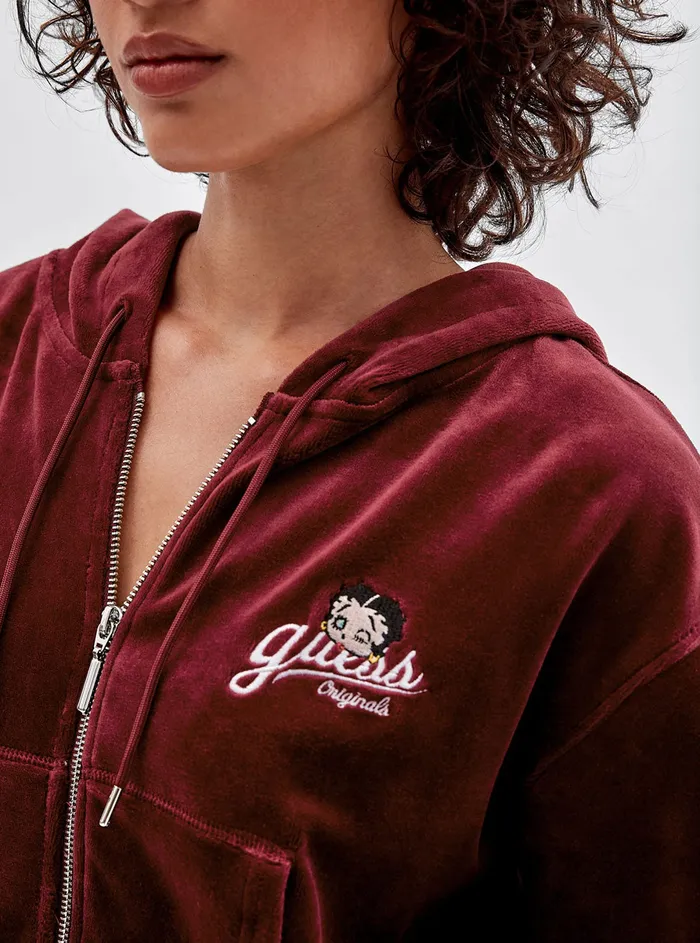 Women Jackets and Coats GUESS Guess Originals X Betty Boop Vino Velour Jacket Women Jackets and Coats GUESS Guess Originals X Betty Boop Vino Velour Jacket