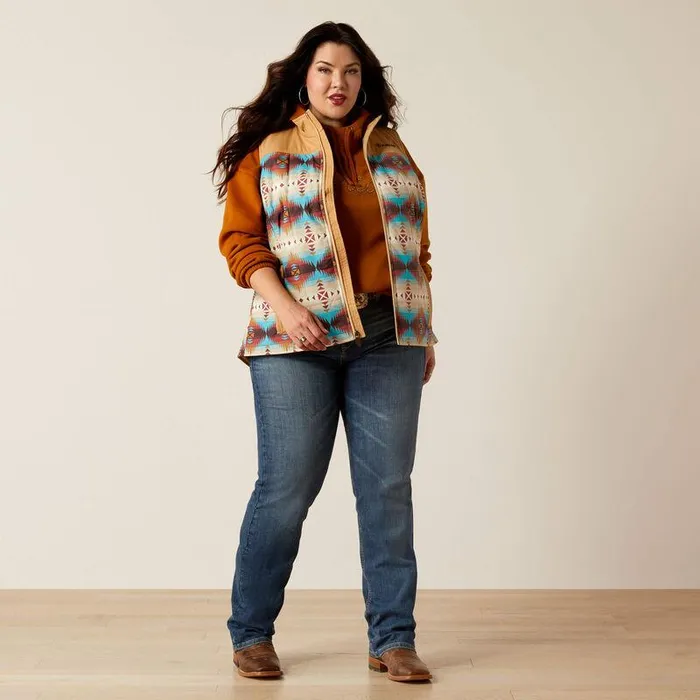 Women Jackets and Vests Ariat Crius Insulated Vest Serrano Southwest Print Women Jackets and Vests Ariat Crius Insulated Vest Serrano Southwest Print