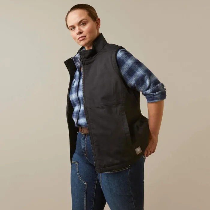 Women Jackets and Vests Ariat Rebar DuraCanvas Insulated Vest Black